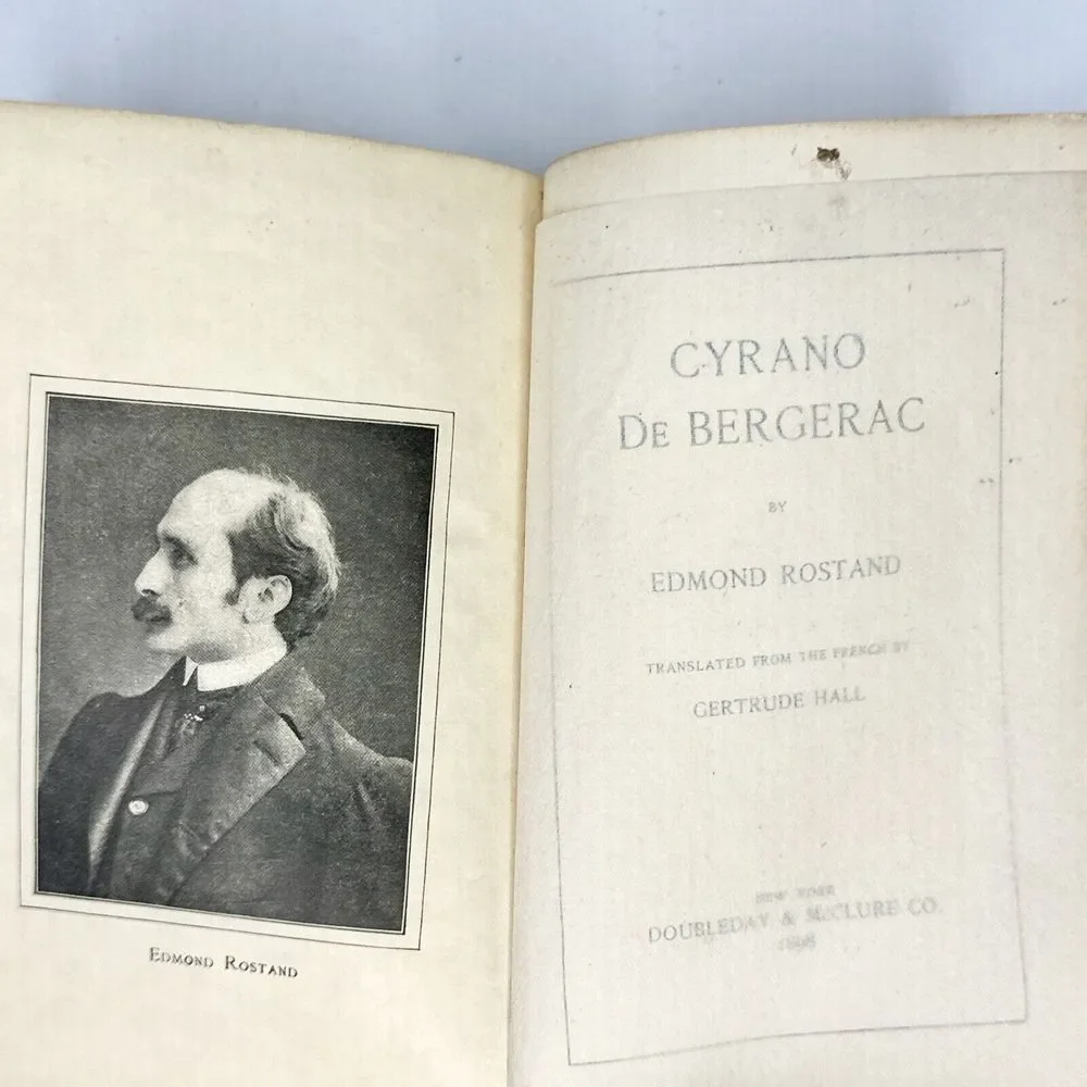 Cyrano DeBergerac Edmond‎ Rostand 1898 Hard Cover Book